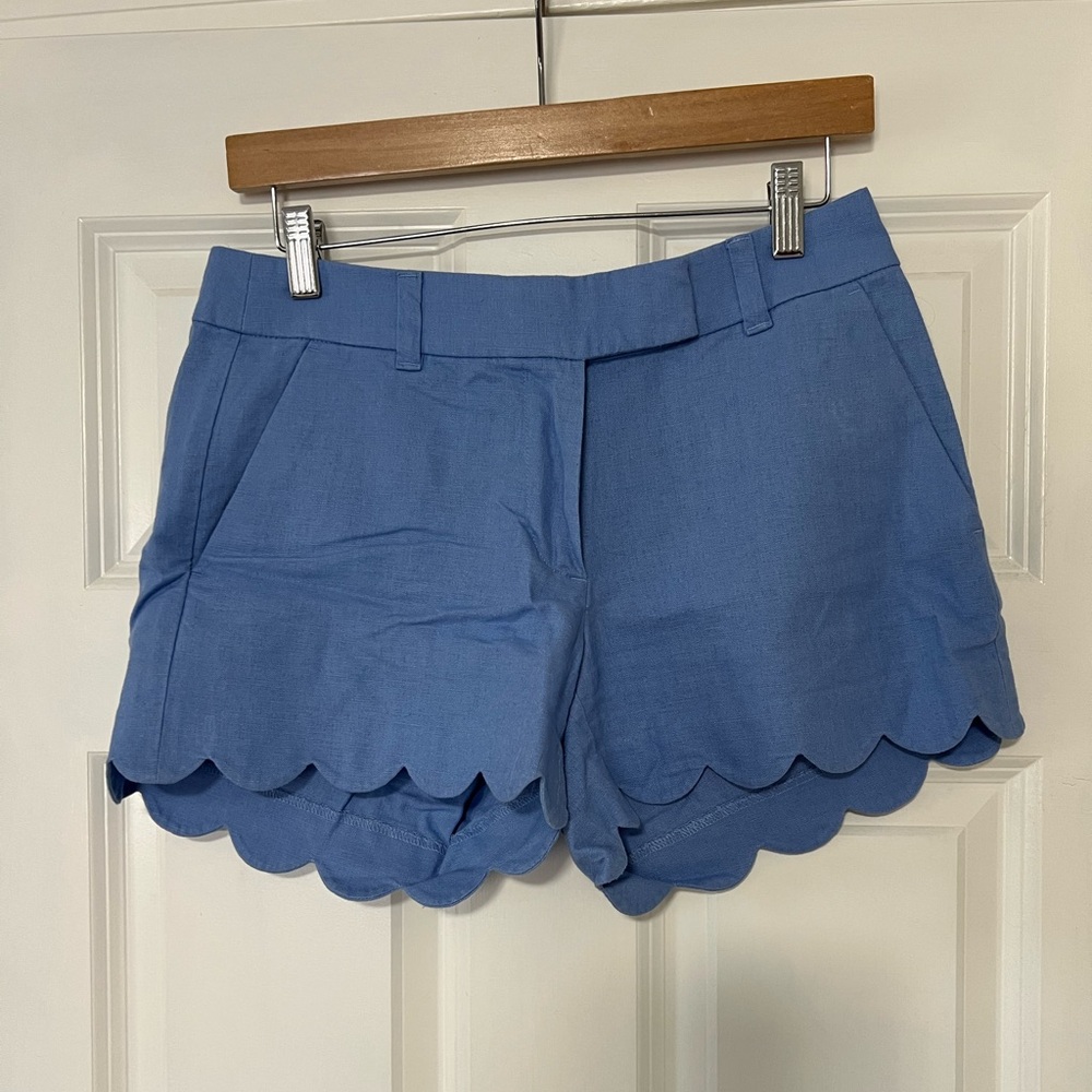 J. Crew Blue Scalloped Shorts